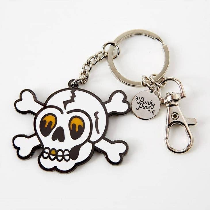 Skull and hot sale crossbones keychain